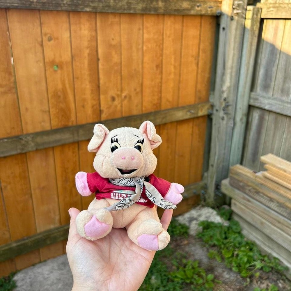 Vintage‎ 1997 Harley Davidson Racer The Hog Bean Bag Plush Pig
